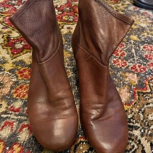Nine West Brown Leather Womens Ankle Bootie